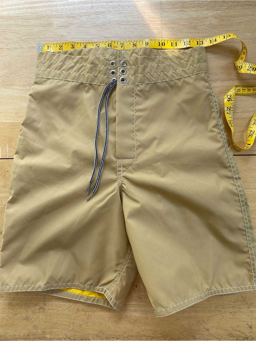 Birdwell Men's Tan Board Shorts with Contrast Drawstring